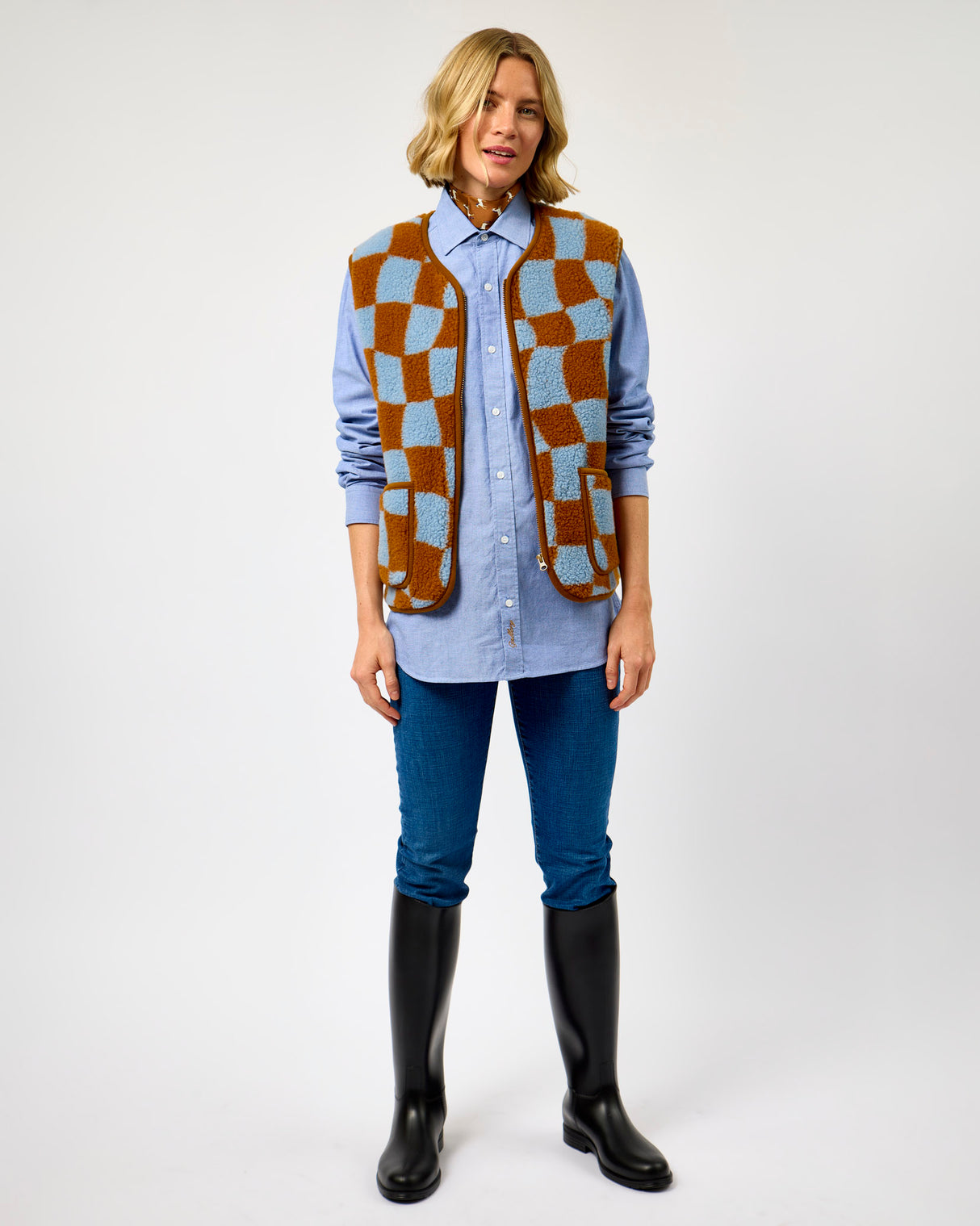 Pattern Flower Textured Sheep Wool Peptiko Vest