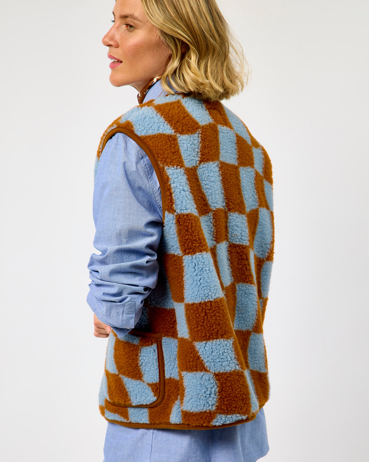 Pattern Flower Textured Sheep Wool Peptiko Vest