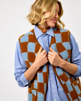 Pattern Flower Textured Sheep Wool Peptiko Vest