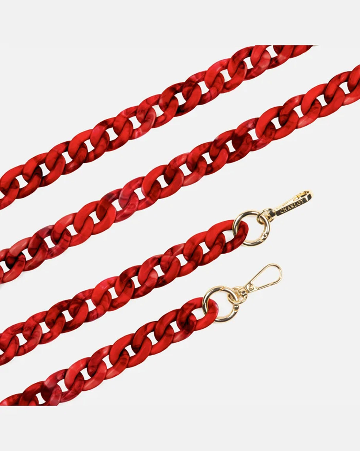 Red Ella Fine Marbled Phone Chain