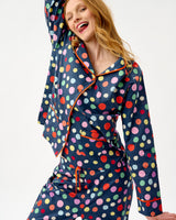 Navy Spots Cotton Pyjama Set
