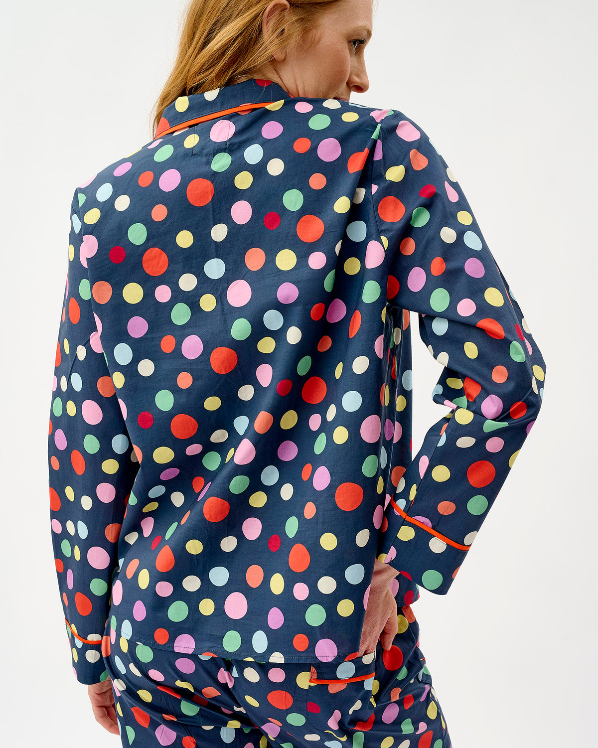 Navy Spots Cotton Pyjama Set
