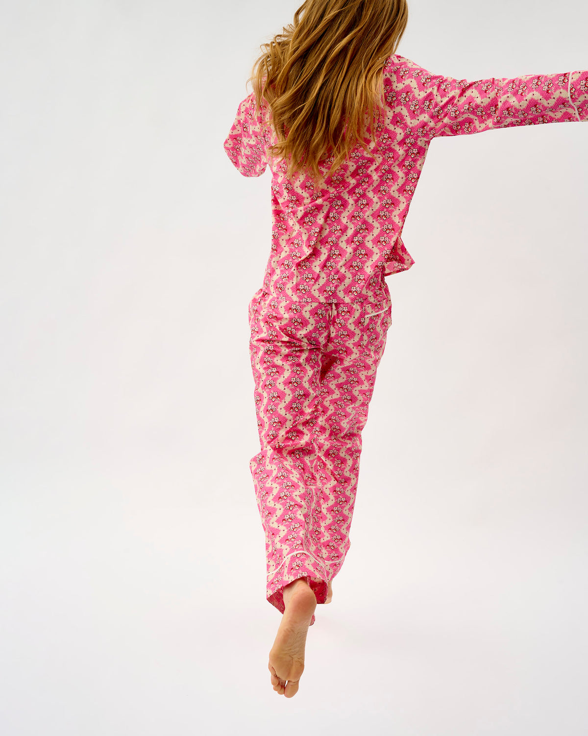 Pink Wave Cotton Pyjama Set