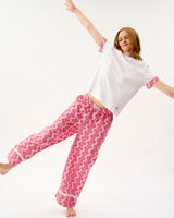 Pink Wave White Cotton T-Shirt