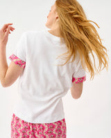 Pink Wave White Cotton T-Shirt