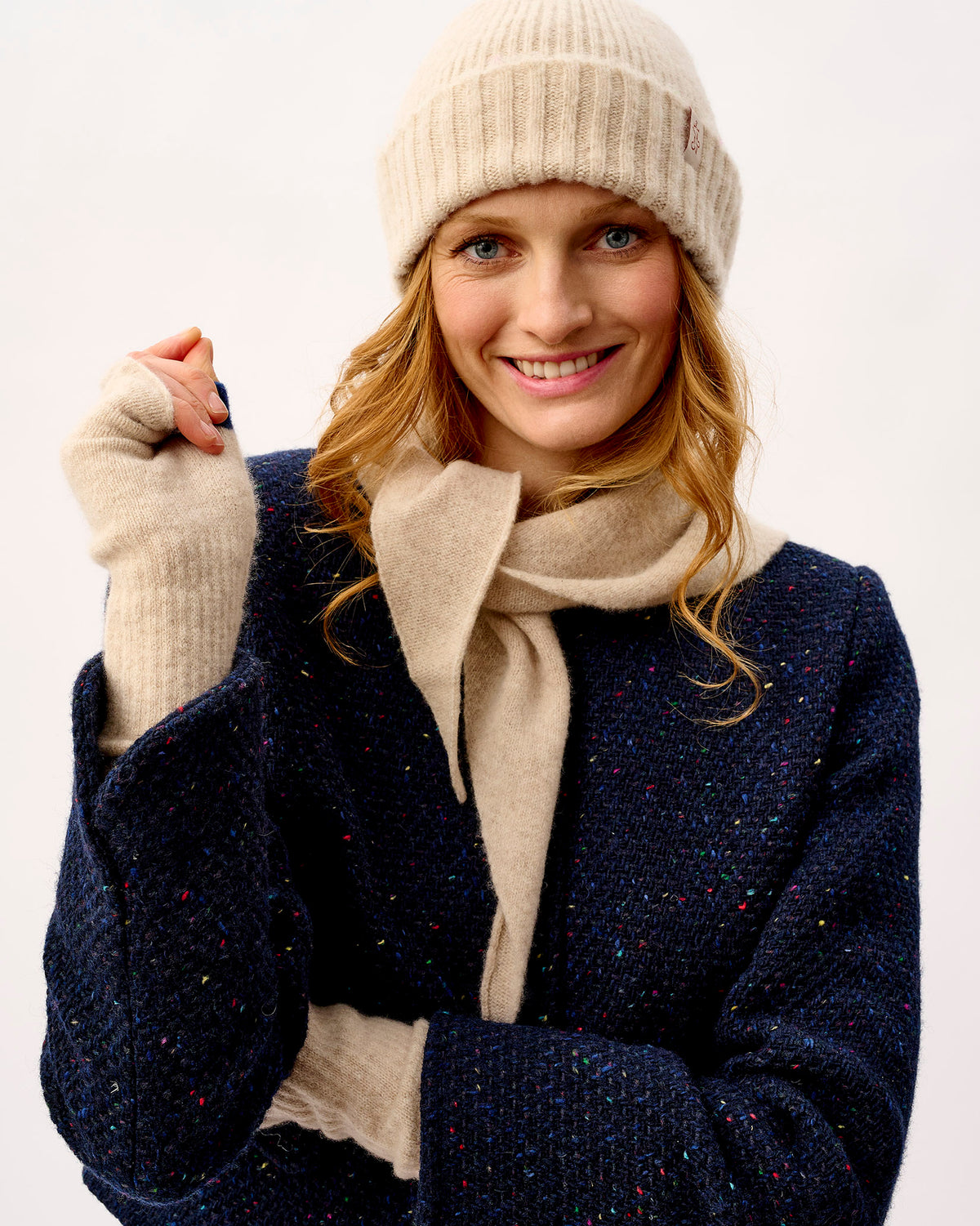 Linen & Regatta Lambswool Fingerless Mittens