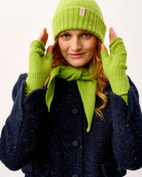 Lime Lambswool Fingerless Mittens