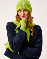 Lime Lambswool Fingerless Mittens