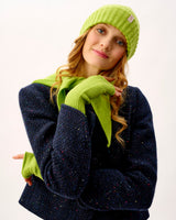Lime Lambswool Fingerless Mittens