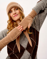 Camel Lambswool Fingerless Mittens