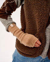 Camel Lambswool Fingerless Mittens