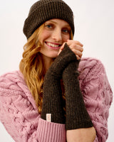Cocoa Lambswool Fingerless Mittens