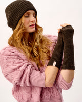 Cocoa Lambswool Fingerless Mittens