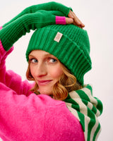 Billiard & Neon Pink Lambswool Fingerless Mittens