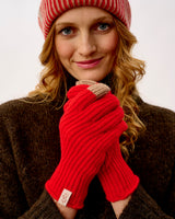 Tartan Scarlet & Camel Lambswool Ribbed Gloves