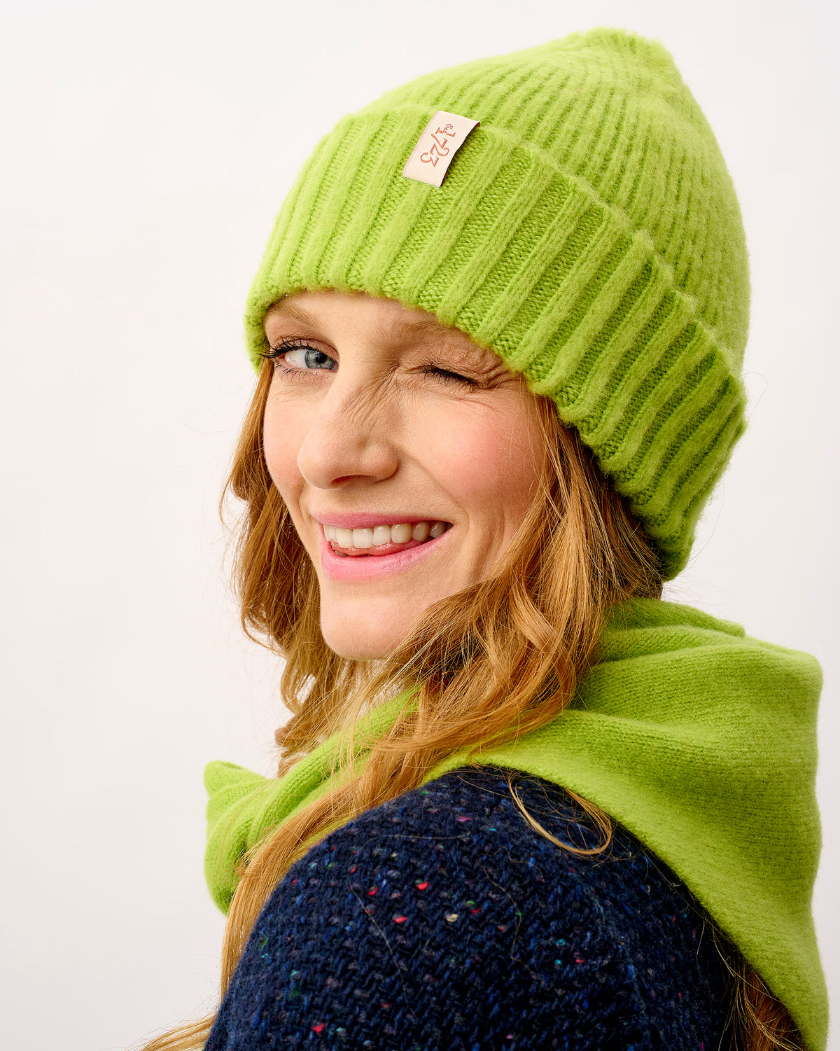 Lime Rona Brushed Lambswool Hat