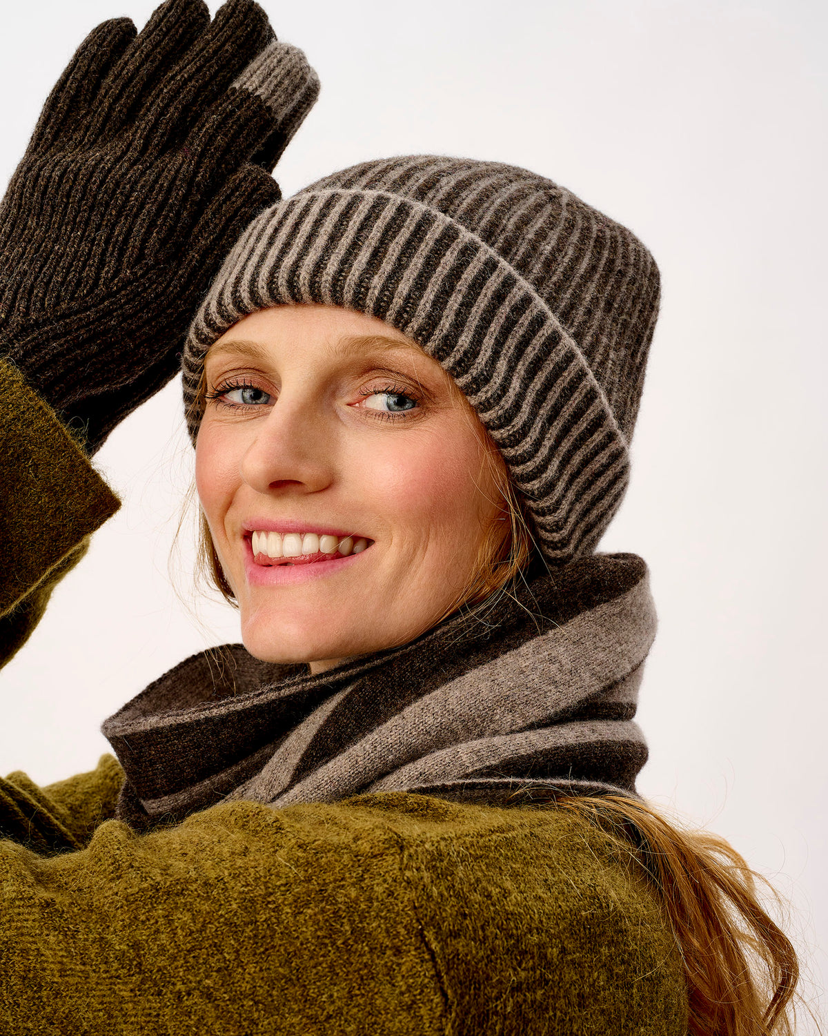 Cocoa & Vole Plaited Effect Lambswool Hat
