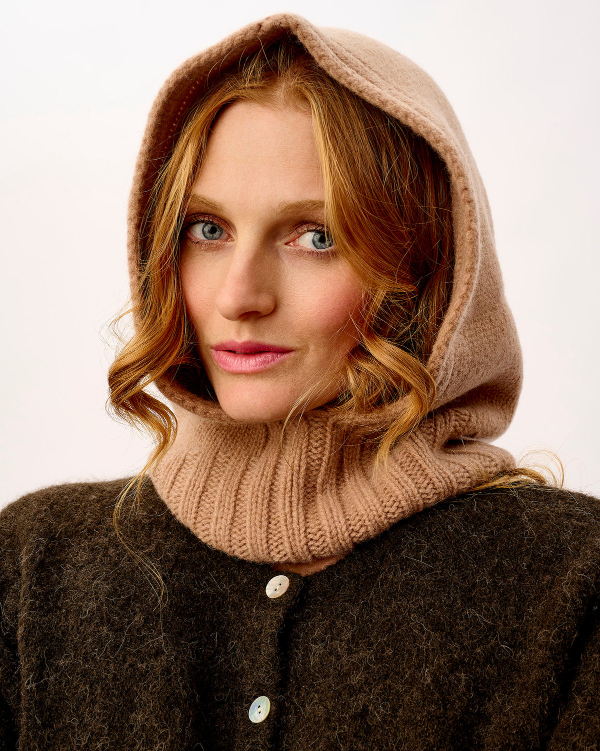 Camel Lambswool Hood