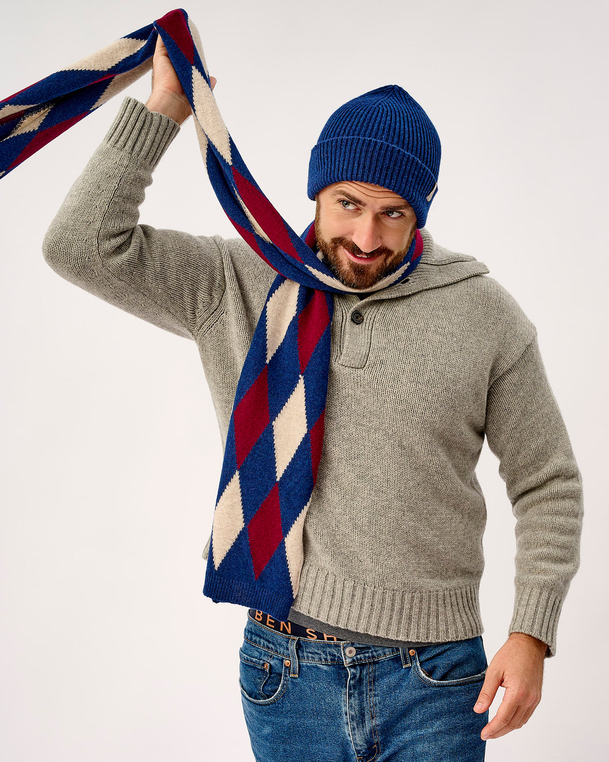 Regatta, Bordeaux & Linen Ayrshire Argyle Lambswool Scarf