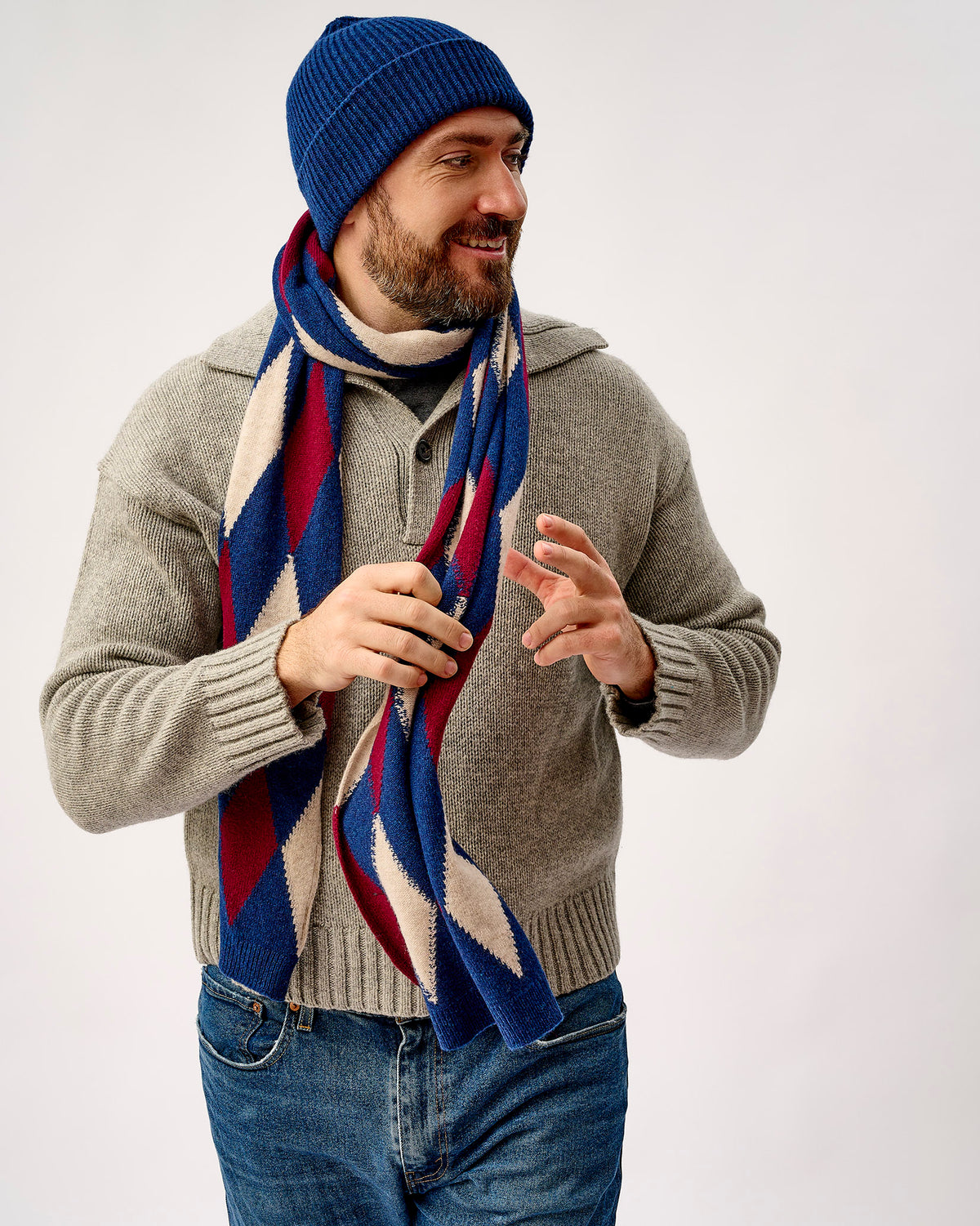 Regatta, Bordeaux & Linen Ayrshire Argyle Lambswool Scarf
