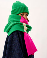 Neon Pink & Billiard Brushed Lambswool Scarf