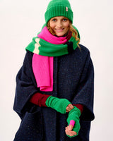 Neon Pink & Billiard Brushed Lambswool Scarf
