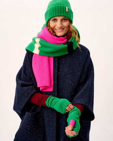 Neon Pink & Billiard Brushed Lambswool Scarf