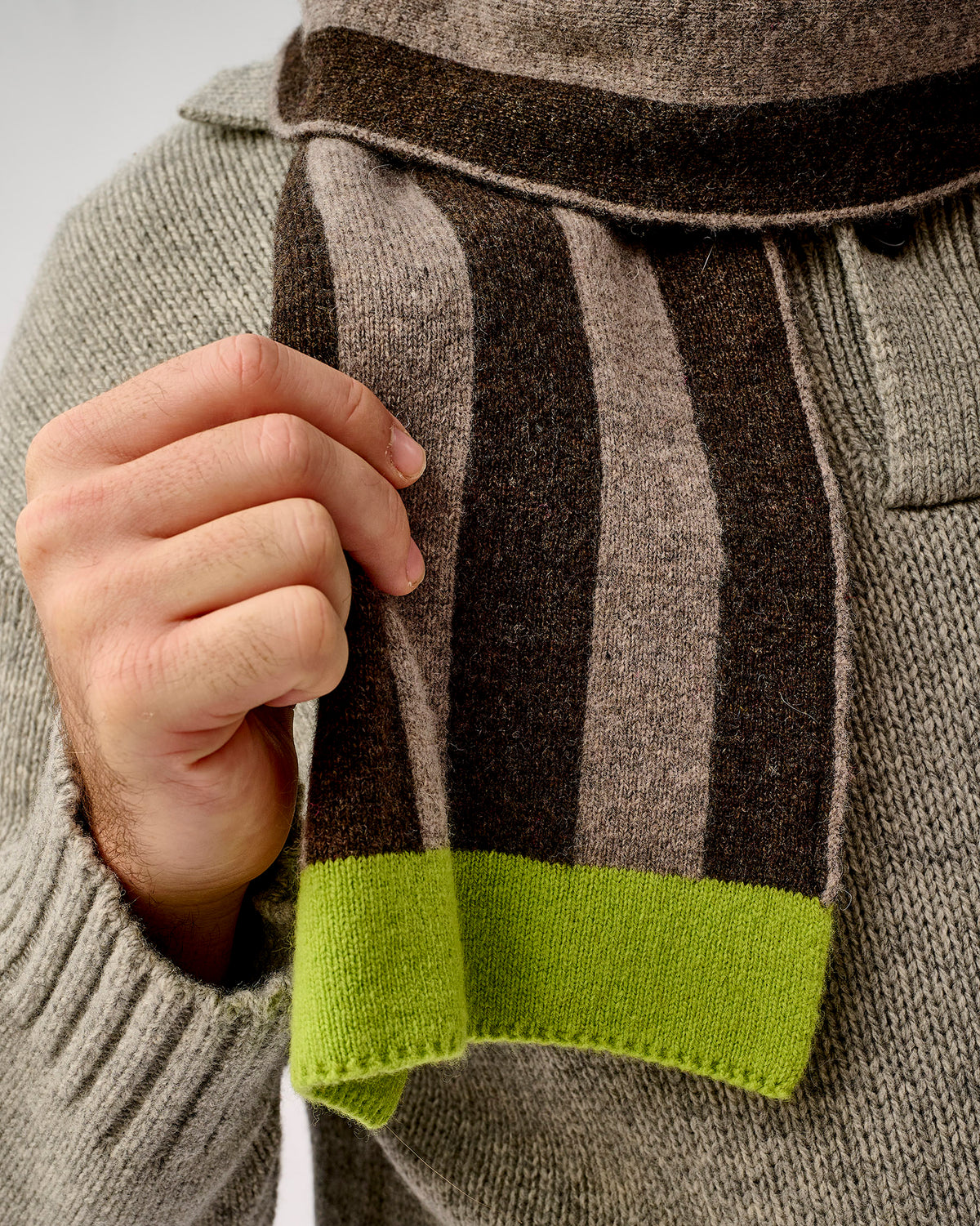 Cocoa & Vole Stripe Tubular Lambswool Scarf