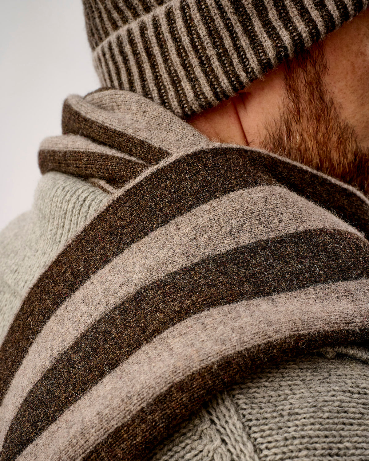 Cocoa & Vole Stripe Tubular Lambswool Scarf