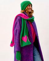 Billiard & Neon Pink Two Hearts Lambswool Scarf