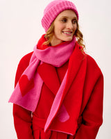 Bubblegum & Tartan Scarlet Two Hearts Lambswool Scarf