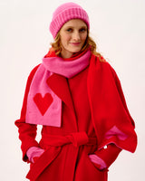 Bubblegum & Tartan Scarlet Two Hearts Lambswool Scarf