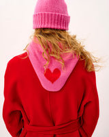Bubblegum & Tartan Scarlet Heart Lambswool Triangle Neck Tie Scarf