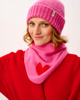 Bubblegum & Tartan Scarlet Heart Lambswool Triangle Neck Tie Scarf