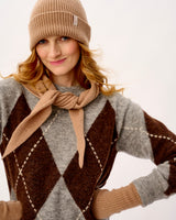 Camel Lambswool Triangle Neck Tie Scarf