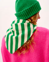 Billiard & Ecru Scout Stripe Lambswool Triangle Scarf