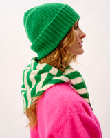 Billiard & Ecru Scout Stripe Lambswool Triangle Scarf