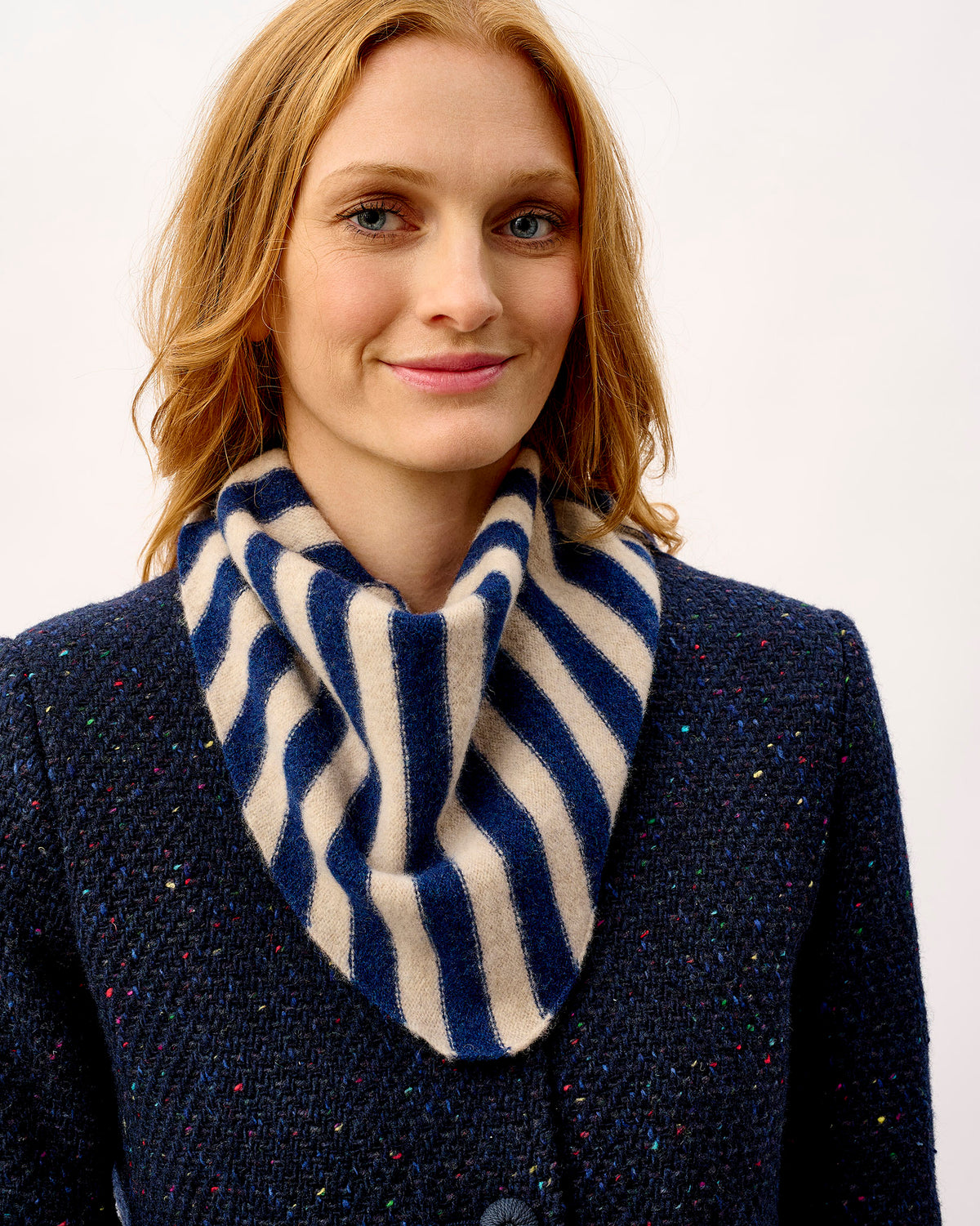 Regatta & Linen Scout Stripe Lambswool Triangle Scarf