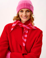 Bubblegum & Tartan Scarlet Scout Stripe Lambswool Triangle Scarf