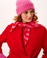 Bubblegum & Tartan Scarlet Scout Stripe Lambswool Triangle Scarf