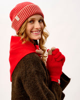 Tartan Scarlet & Camel Scout Wide Stripe Lambswool Triangle Scarf