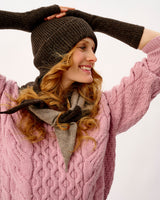 Cocoa & Vole Scout Wide Stripe Lambswool Triangle Scarf