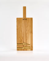 Oak Cheese Board with Inlaid Knives