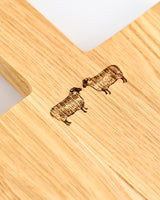 Oak Cheese Board with Inlaid Knives
