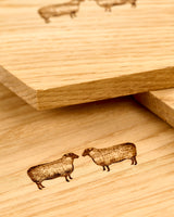 Oak Hexagon Coasters - Set of 4