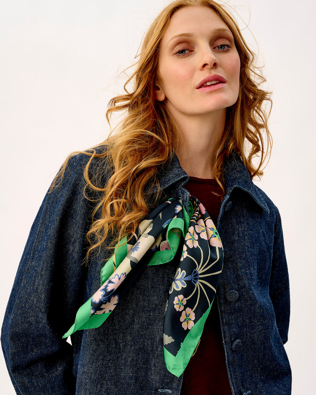 Floral Symphony 100% Silk Scarf