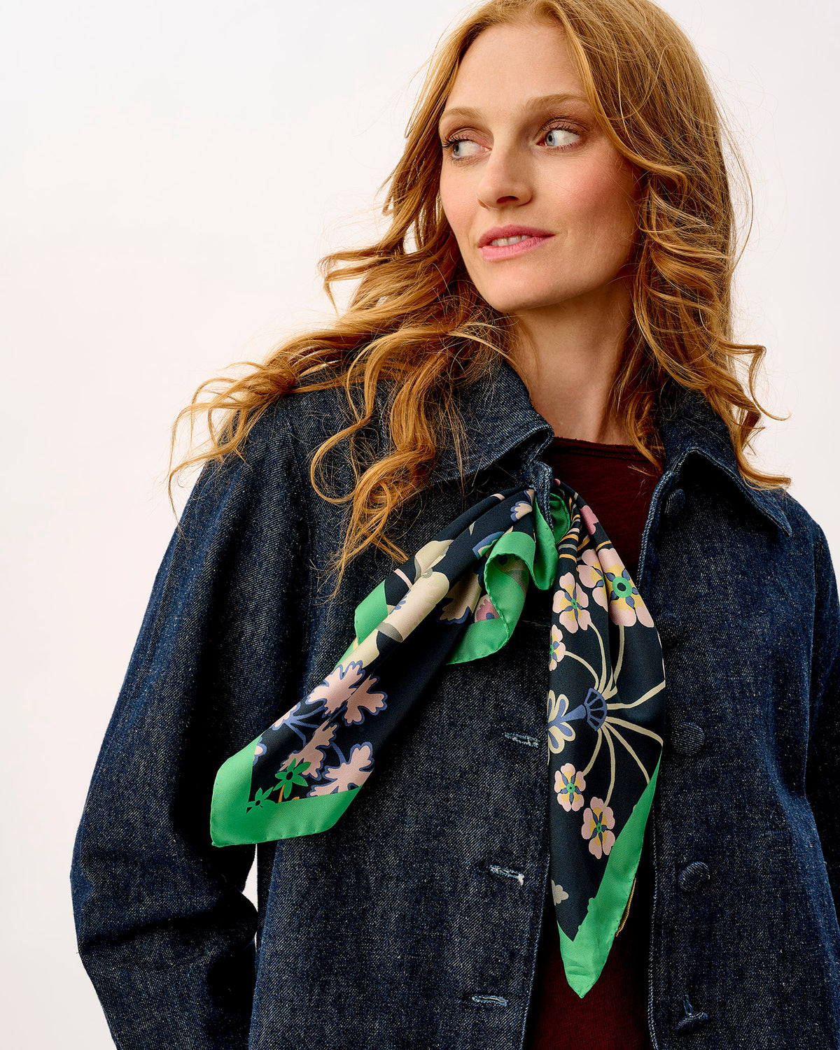 Floral Symphony 100% Silk Scarf