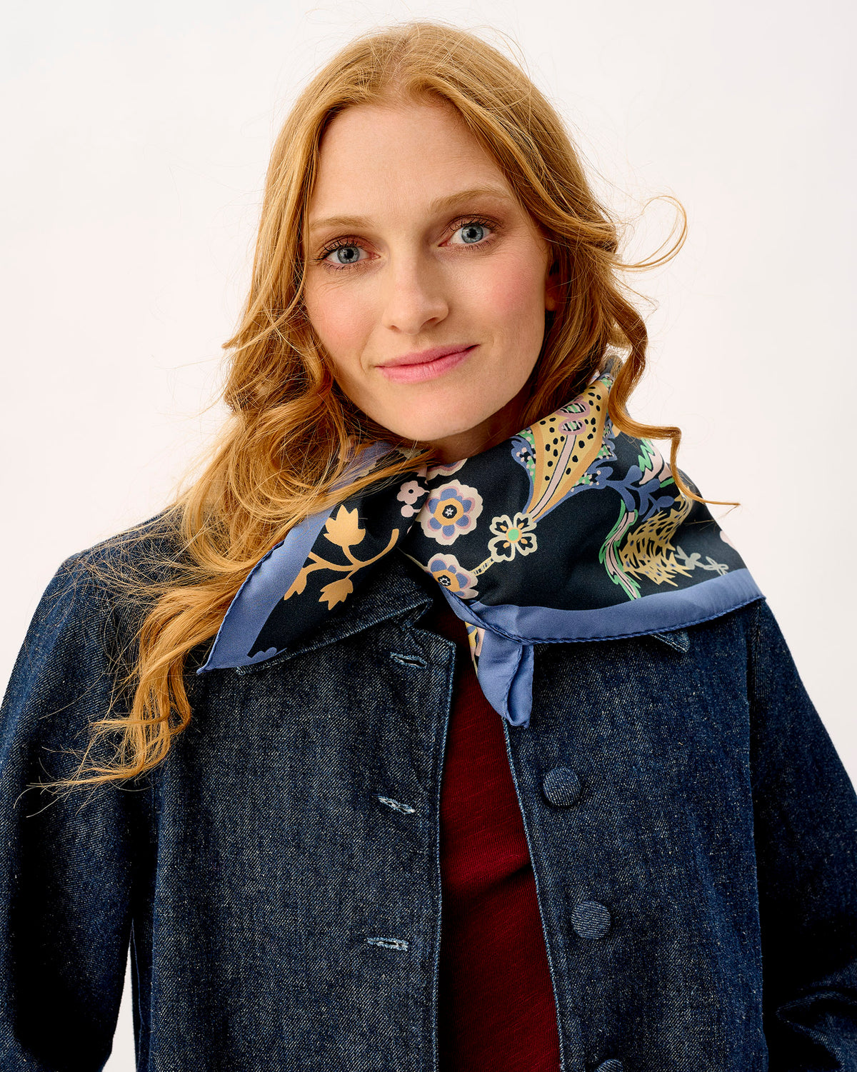 Floral Symphony 100% Silk Scarf