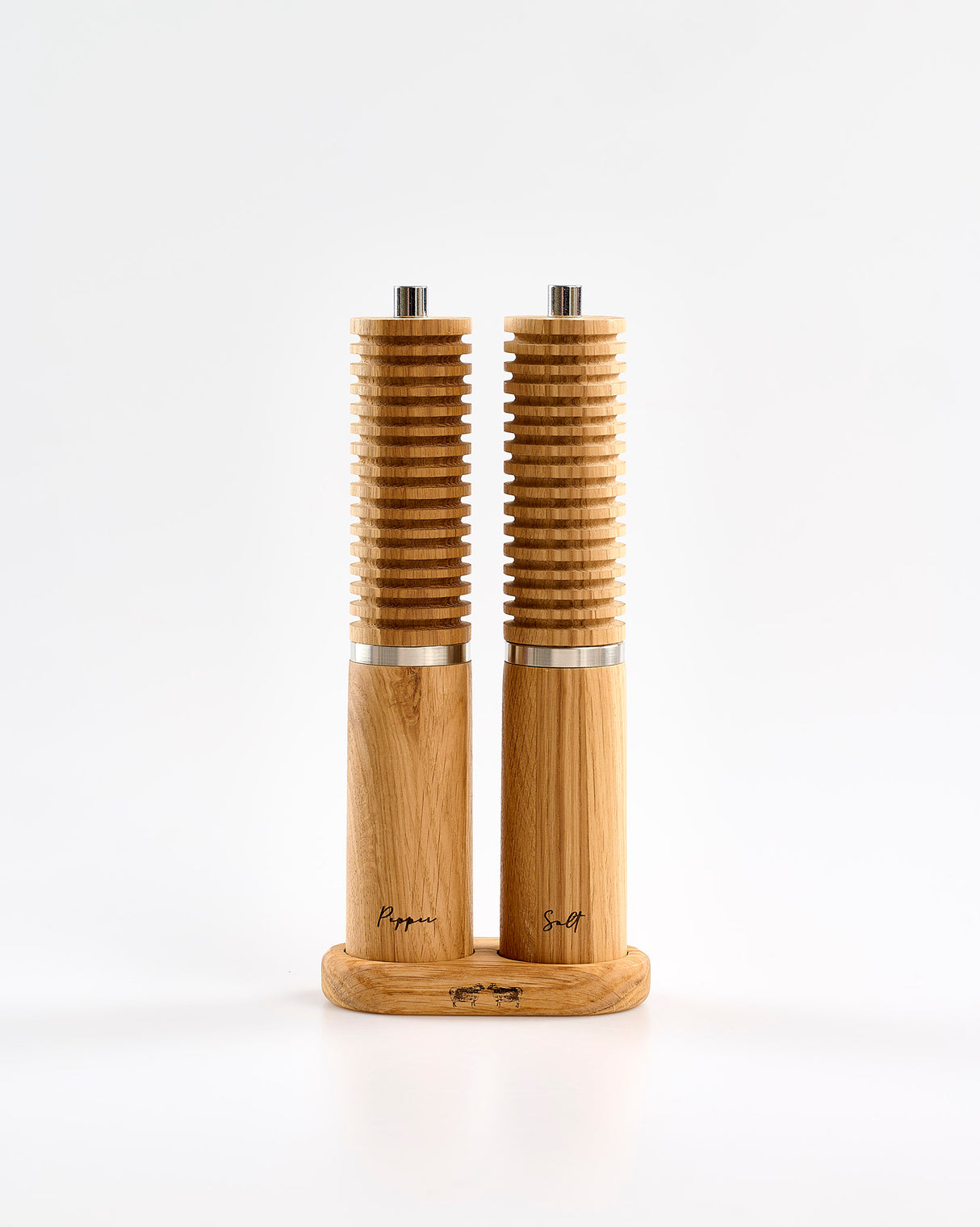 Oak Salt & Pepper Grinders Set