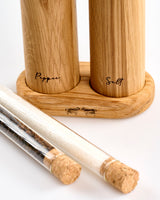 Oak Salt & Pepper Grinders Set